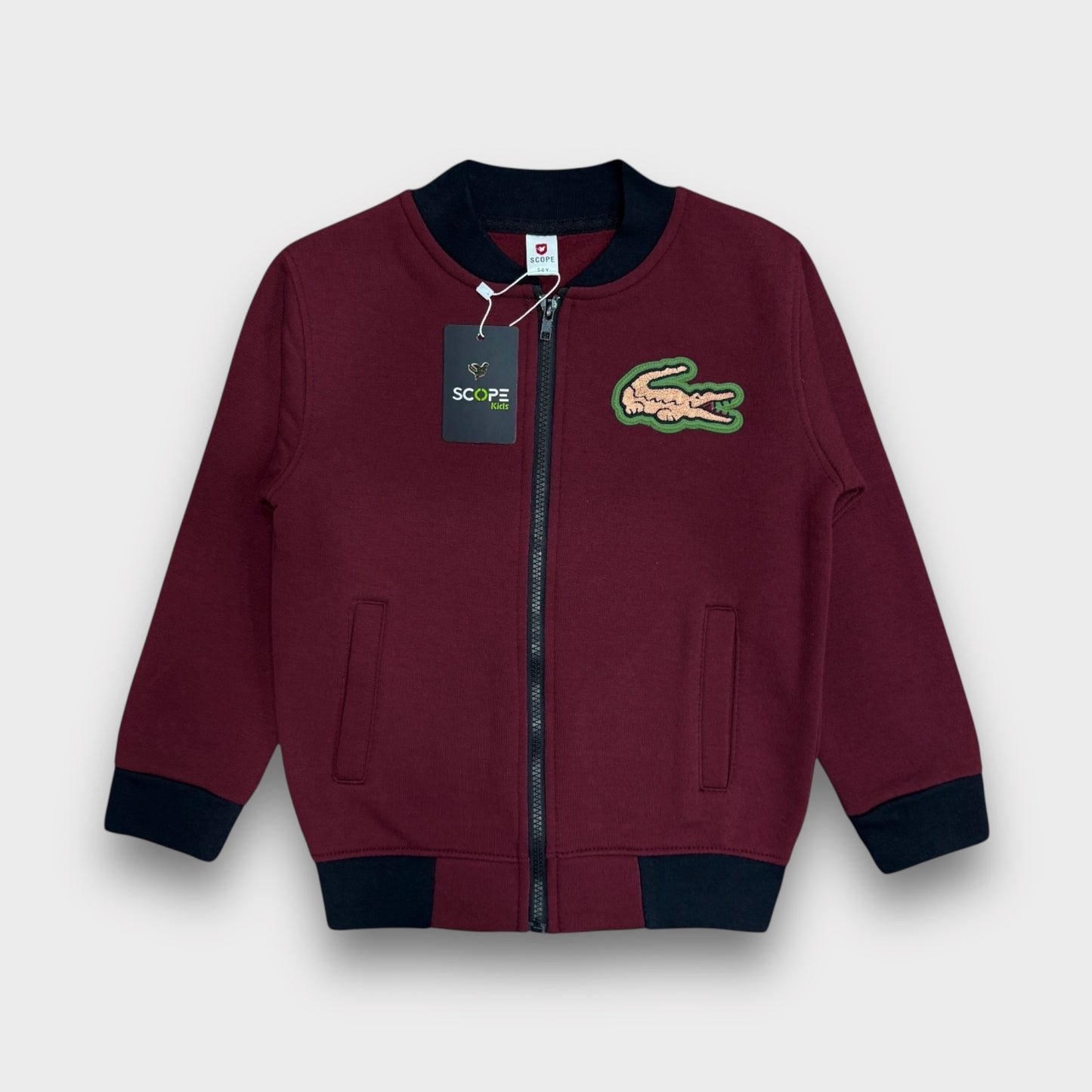 Maroon Croc Zip Jacket