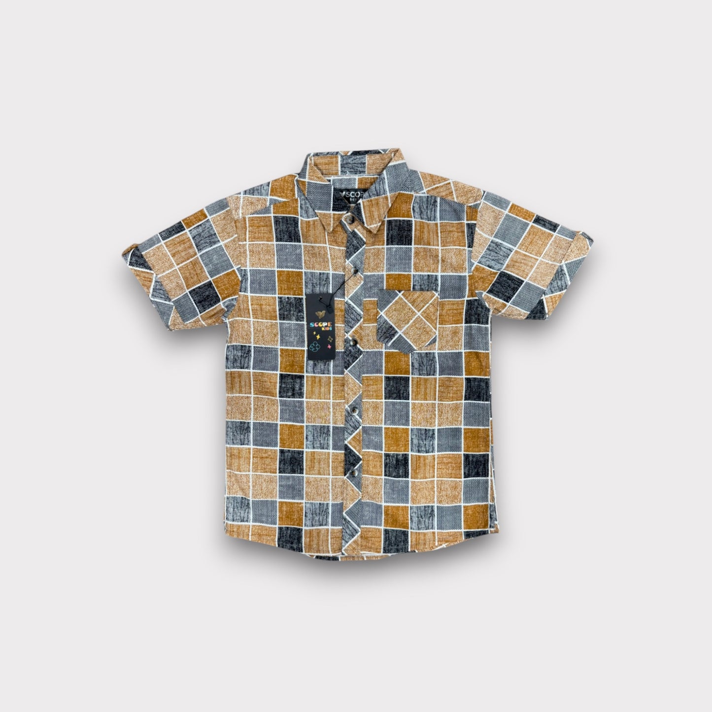 Blocks Brown Casual Shirt