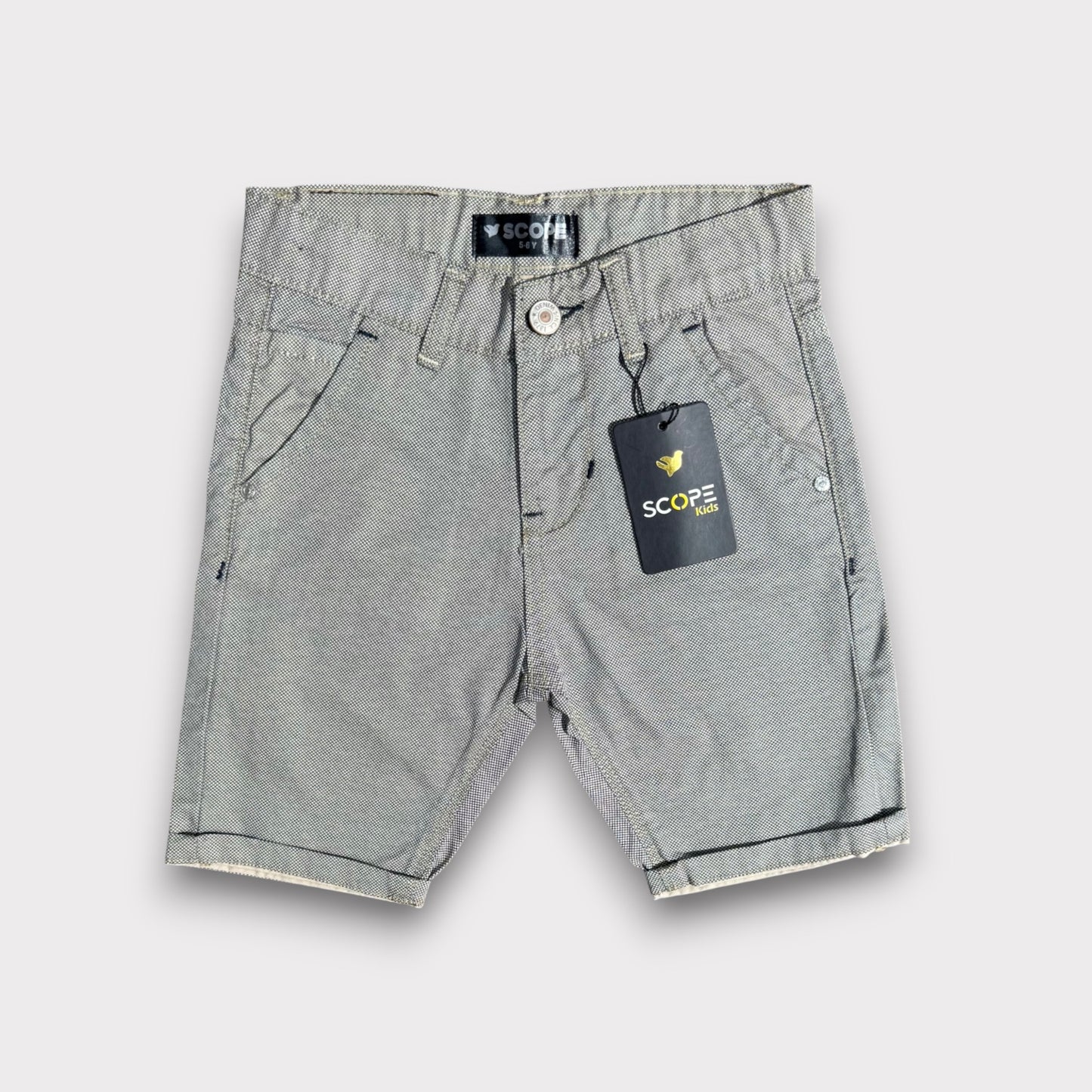 Ash Grid Cotton Shorts