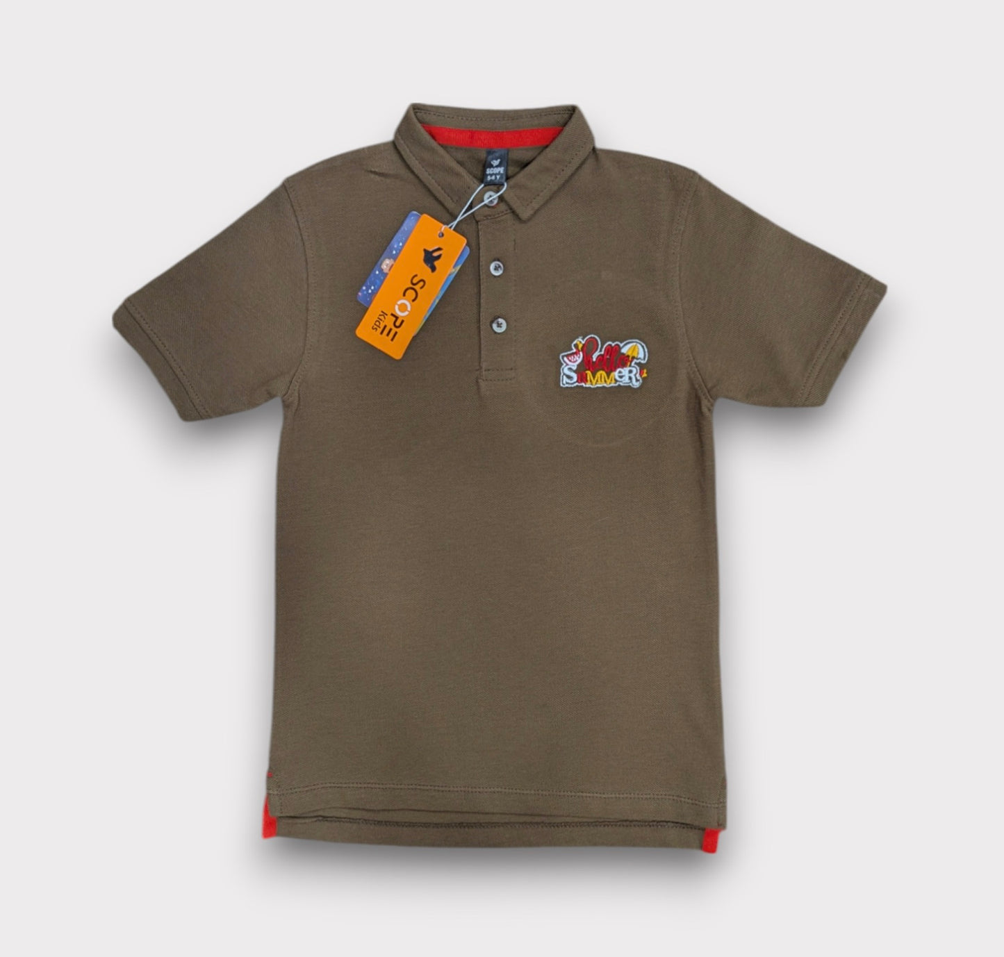 Hello Summer Brown Polo
