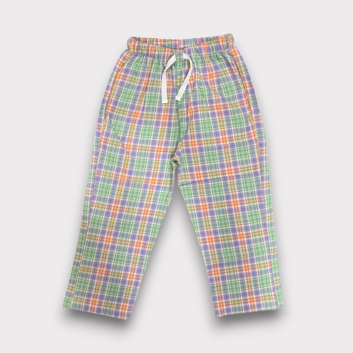 Peachy Mint Check Summer Trousers