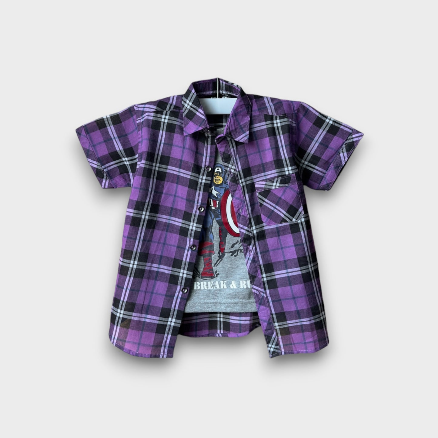 Captain America Purple Flannel Shirt
