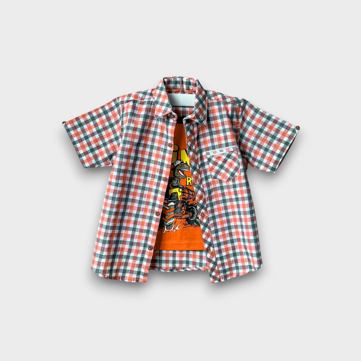 Dino Racer Plaid Flannel Shirt
