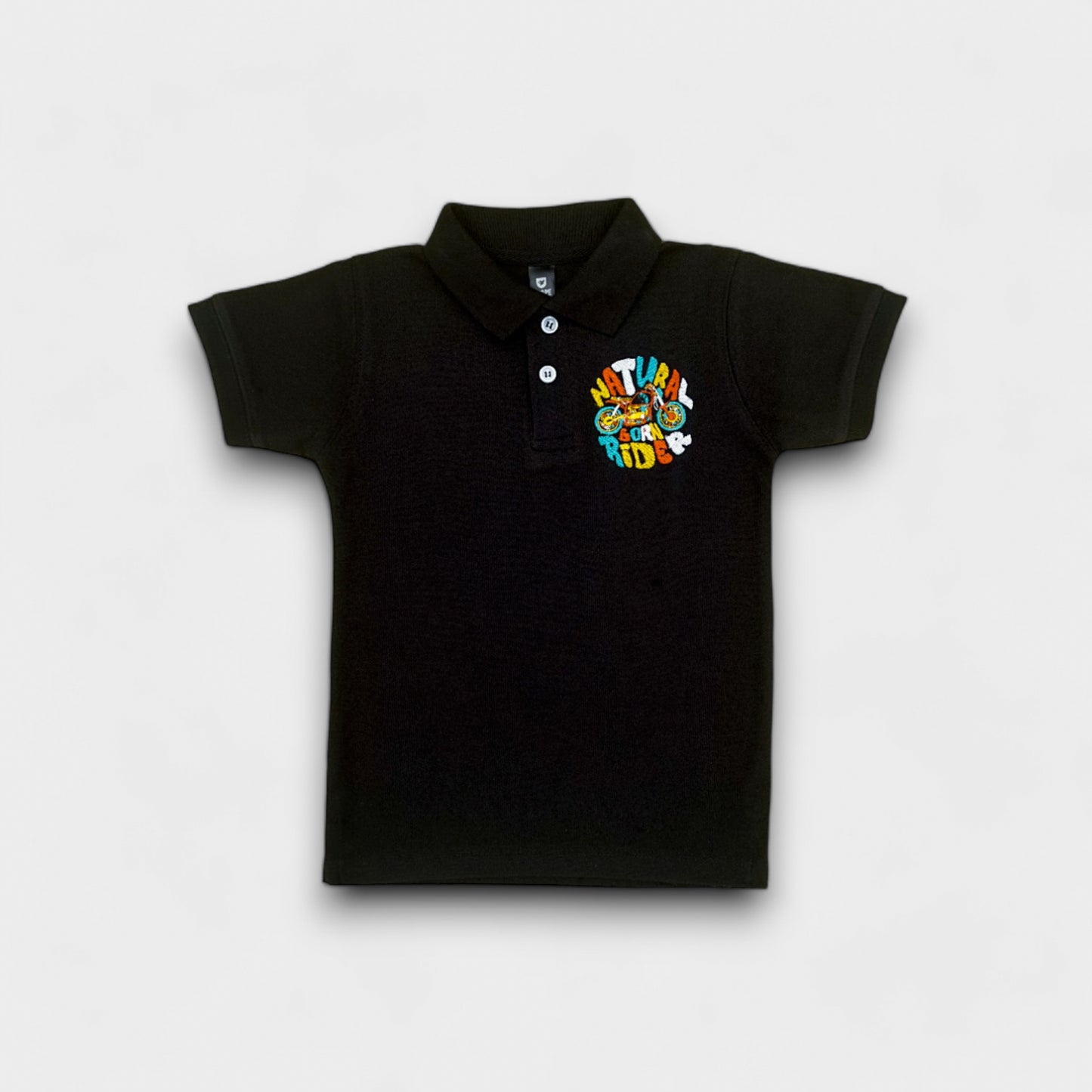 Natural Born Rider Black Polo T-Shirt