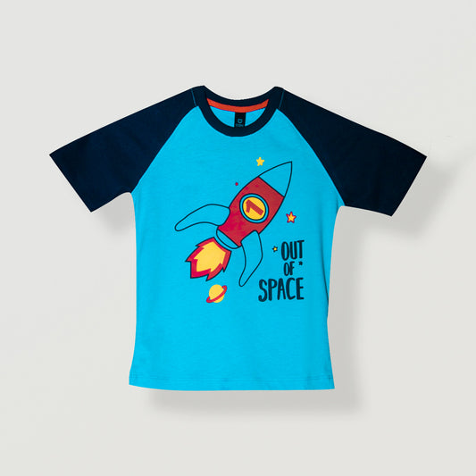 Out Of Space Sky Blue Raglan T-Shirt