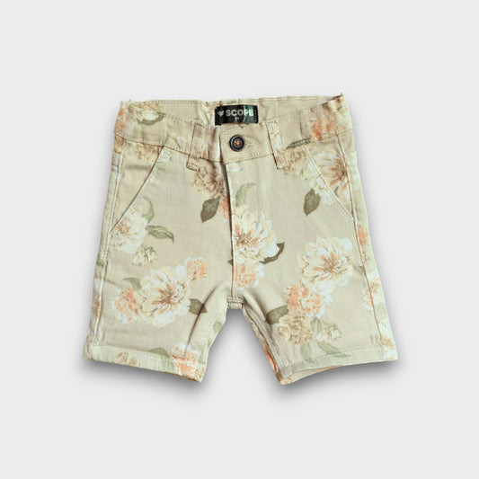 Floral Beige Shorts