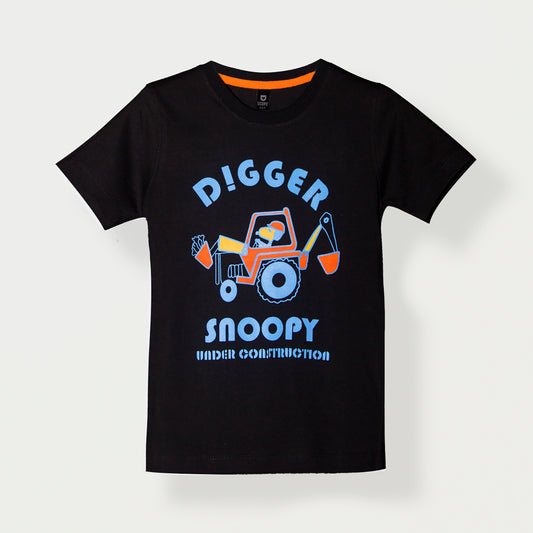 Digger Snoopy Black T-Shirt