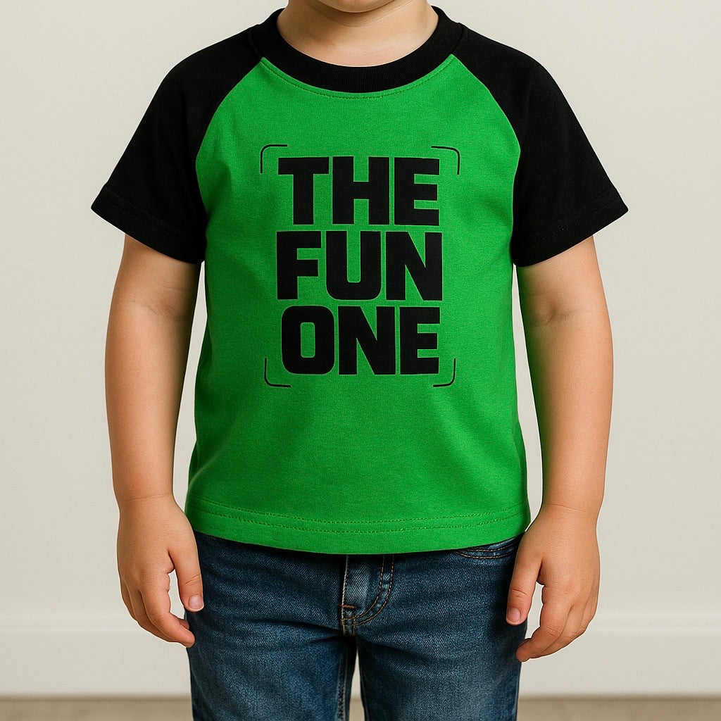The Fun One Raglan Green T-Shirt