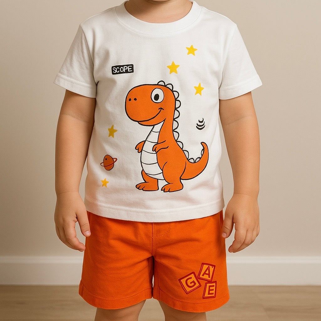 Tiny T-Rex Twinset 🧡🦖