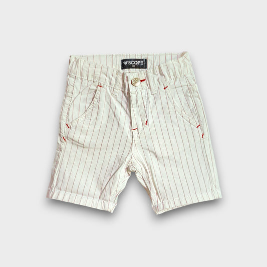 White Pinstripe Shorts