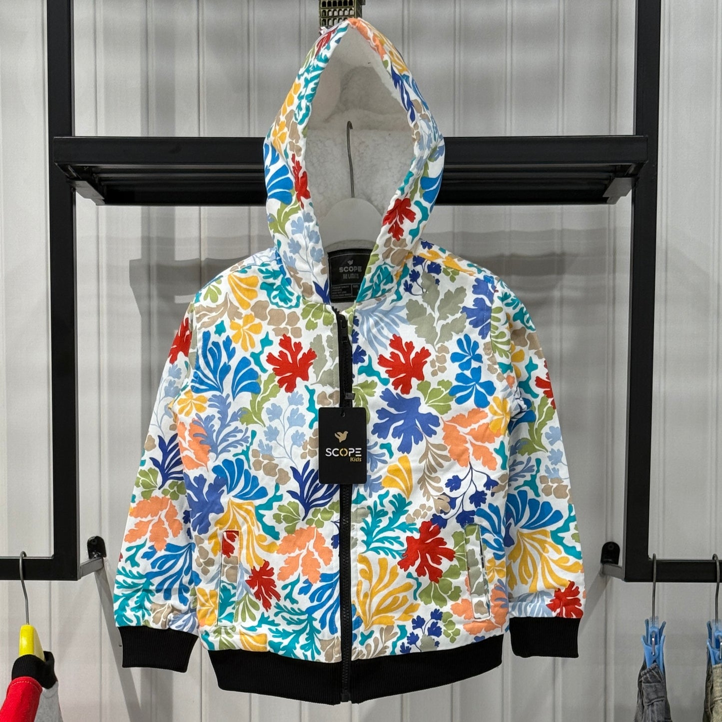 Colourful Leaves Fur Jacket
