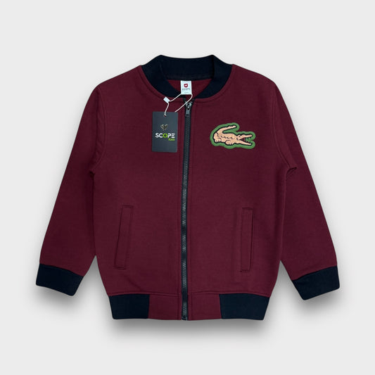 Maroon Croc Zip Jacket