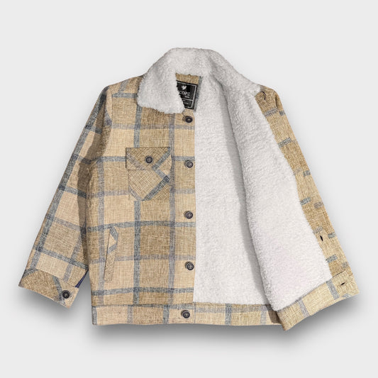 Polar Plaid Jacket With Fur