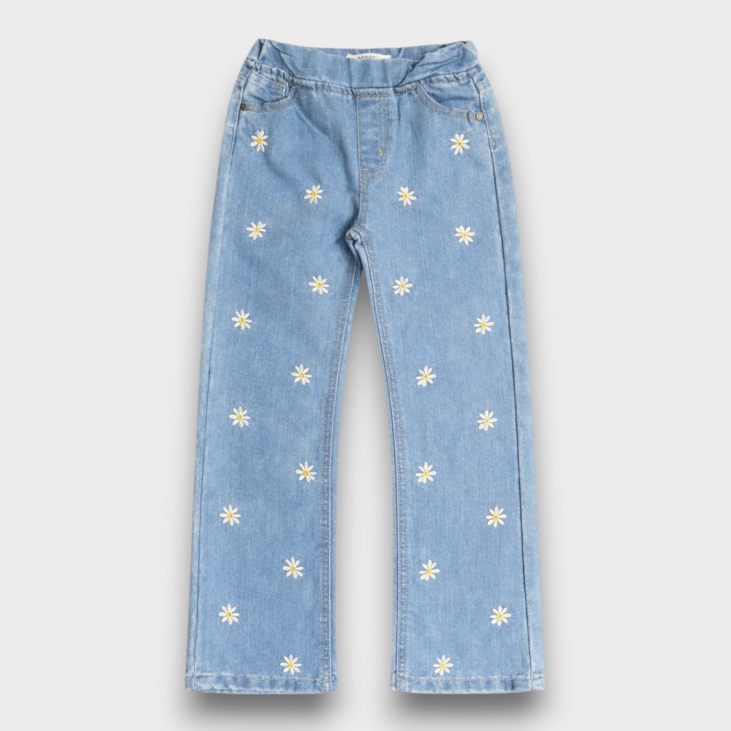 Flower Embroidered Baggy Pants