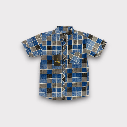 Blue Blocks Casual Shirt