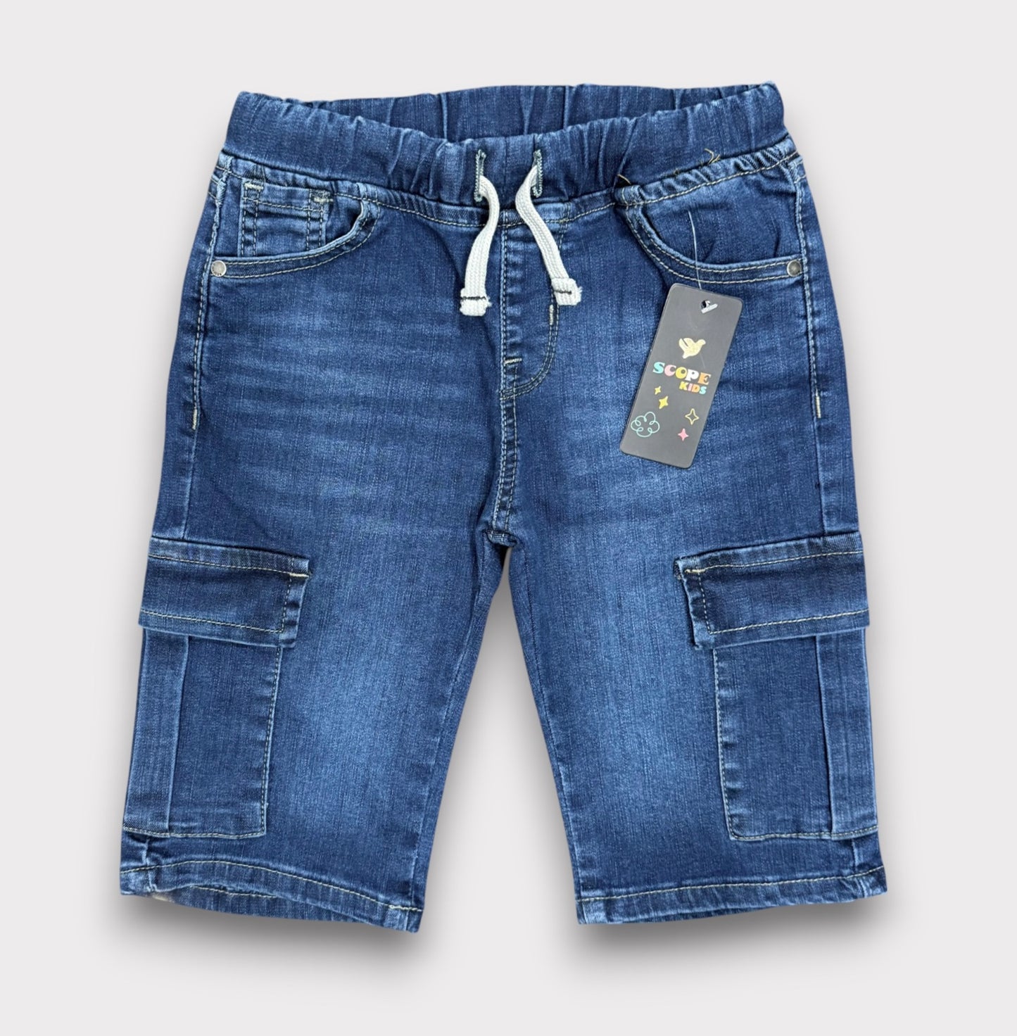 Dark Blue 6 Pocket Denim 3/Q Shorts