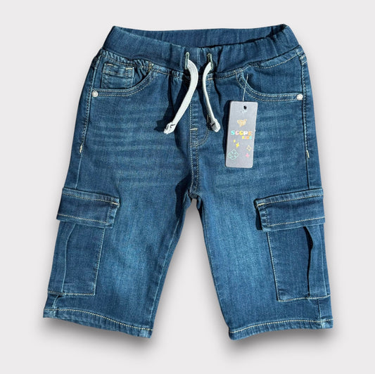 Green Slate 6 Pocket Denim 3/Q Shorts