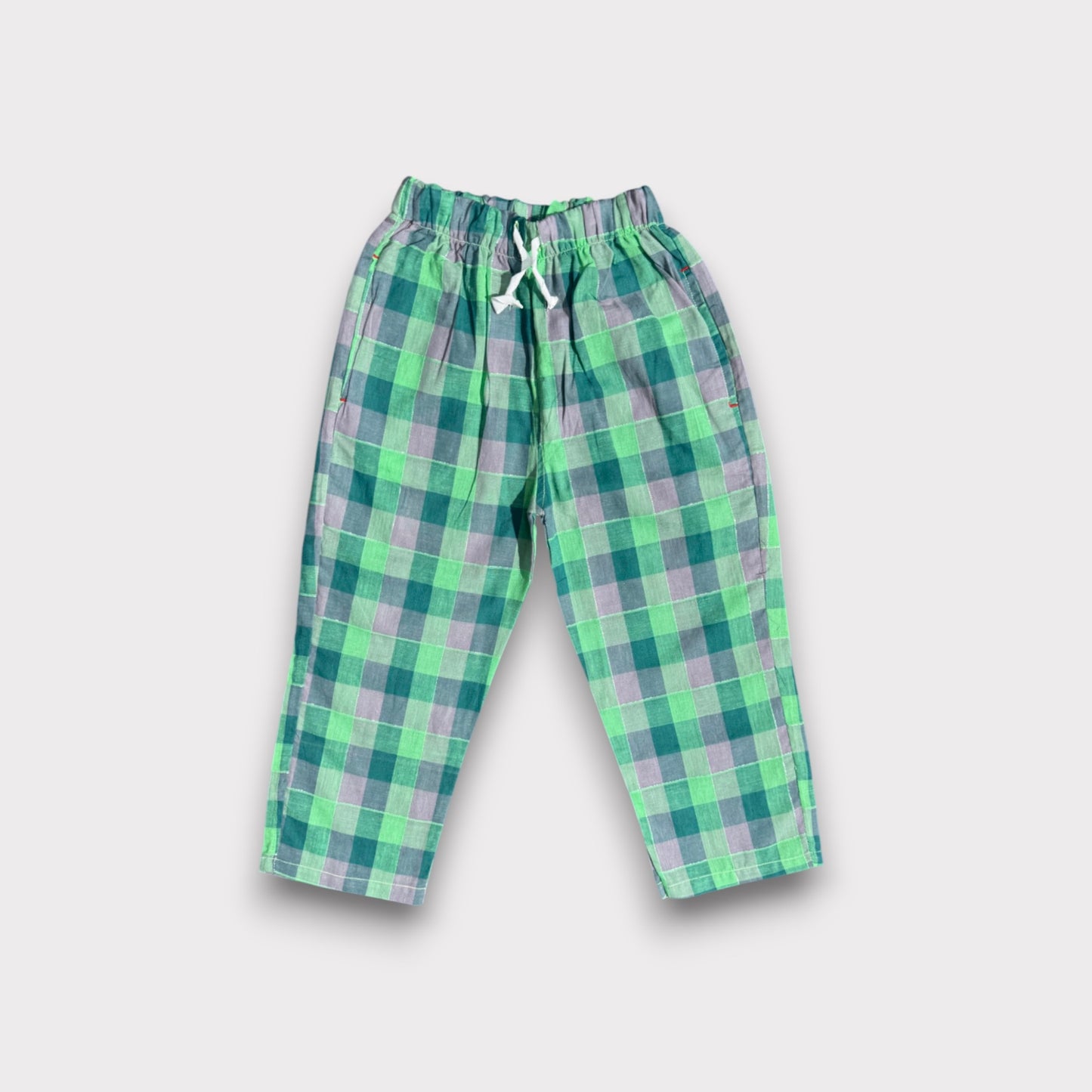 Jungle Green Check Summer Trousers