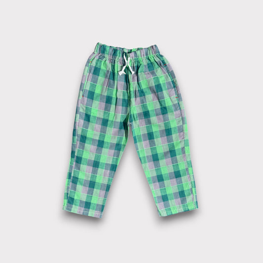Jungle Green Check Summer Trousers