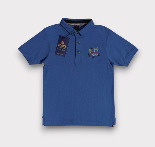 Hello Summer Blue Polo