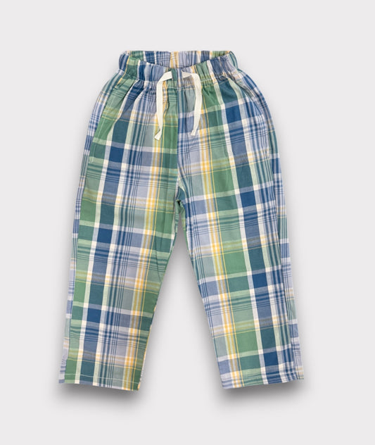 Mint Sky Check Summer Trousers