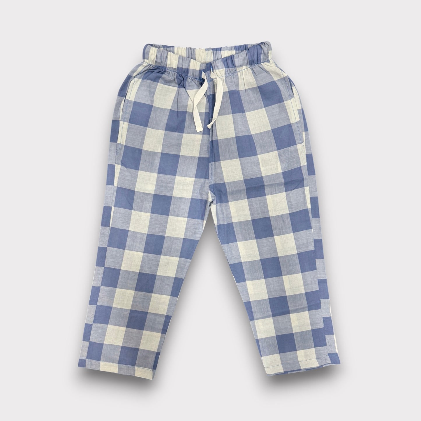 Icy Blue Check Summer Trousers