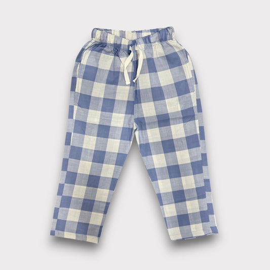 Icy Blue Check Summer Trousers