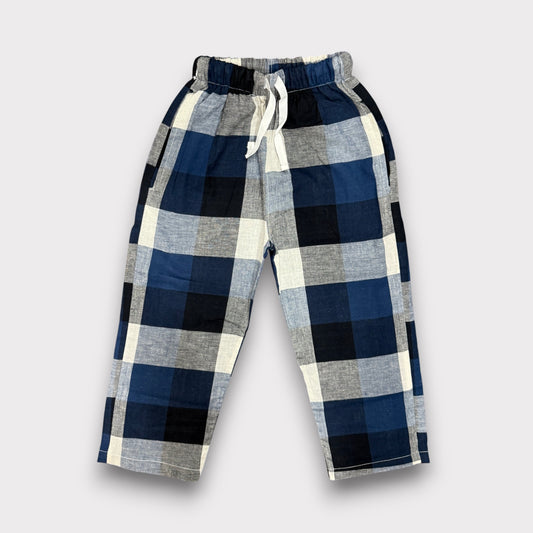 Blue Broad Check Summer Trousers