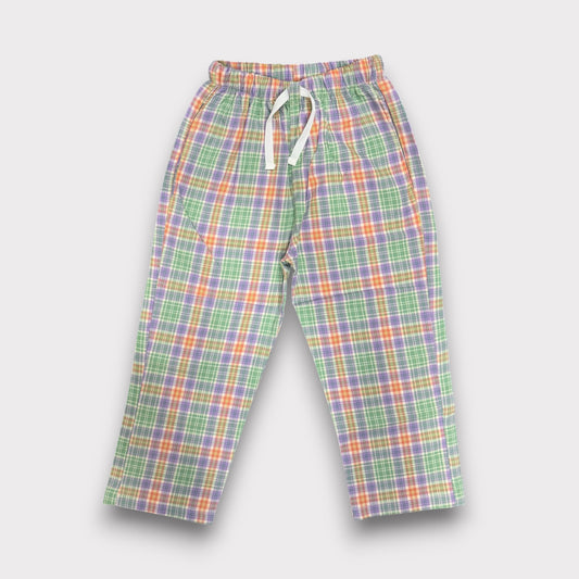 Peachy Mint Check Summer Trousers