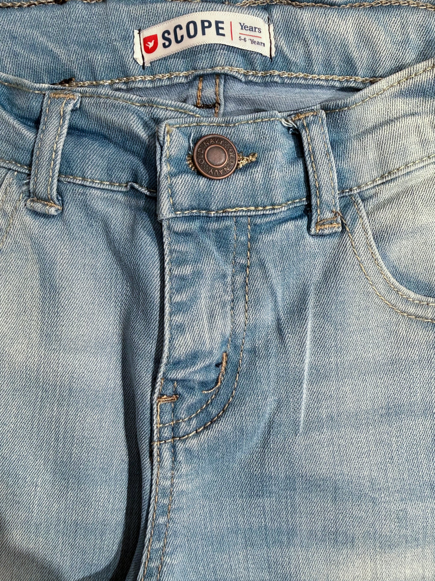 Light Blue 3 Qtr Denim Shorts