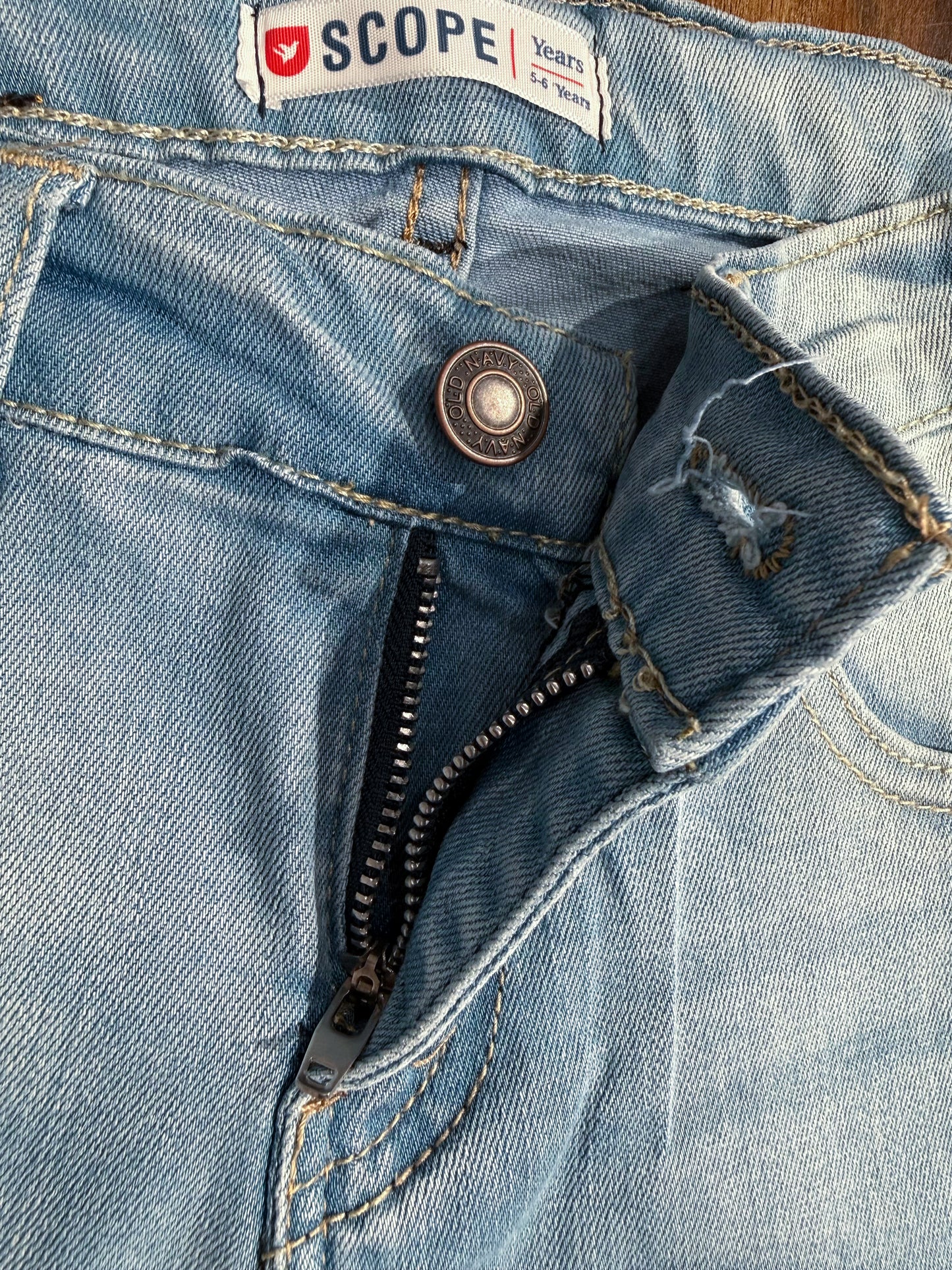 Light Blue 3 Qtr Denim Shorts