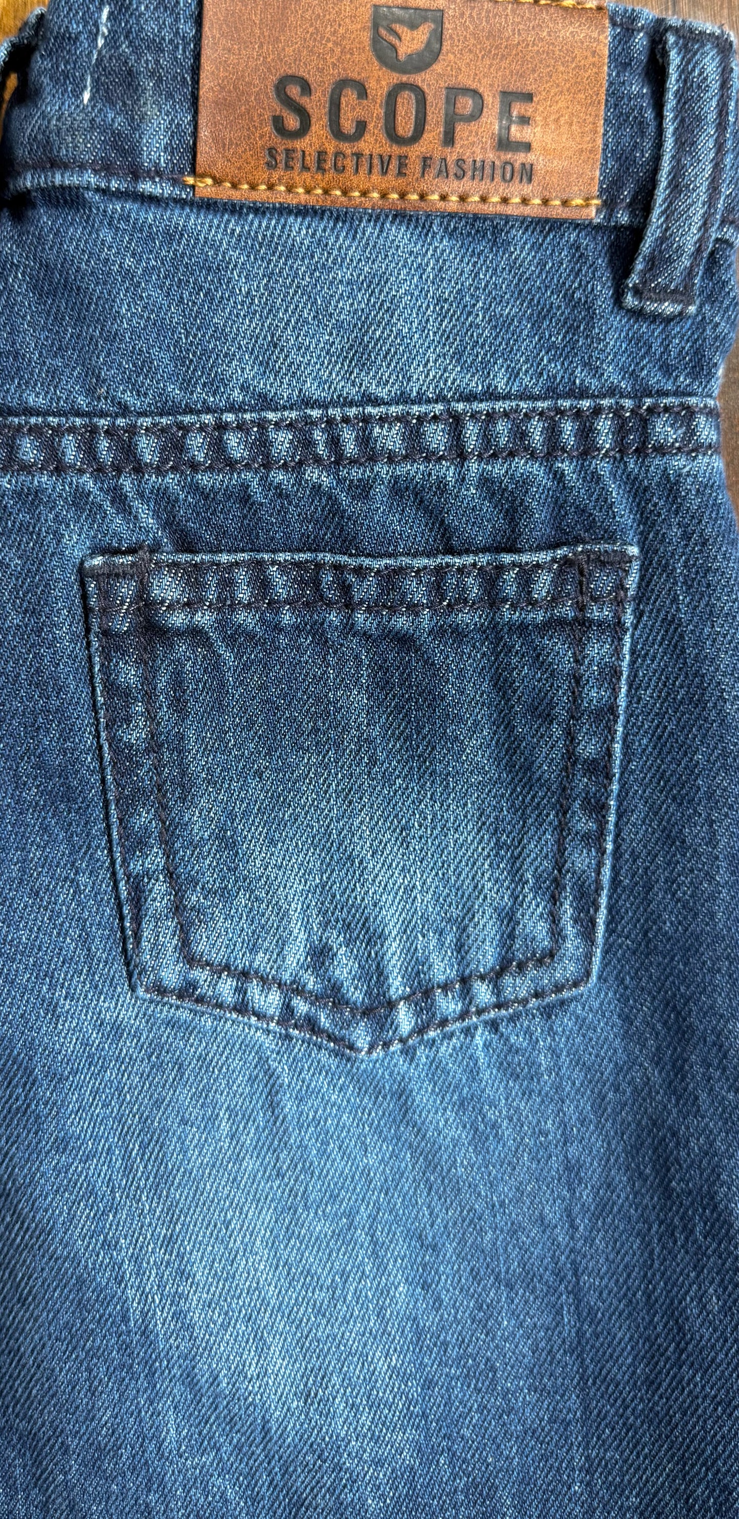 Dark Blue Front Stitch Baggy Pants
