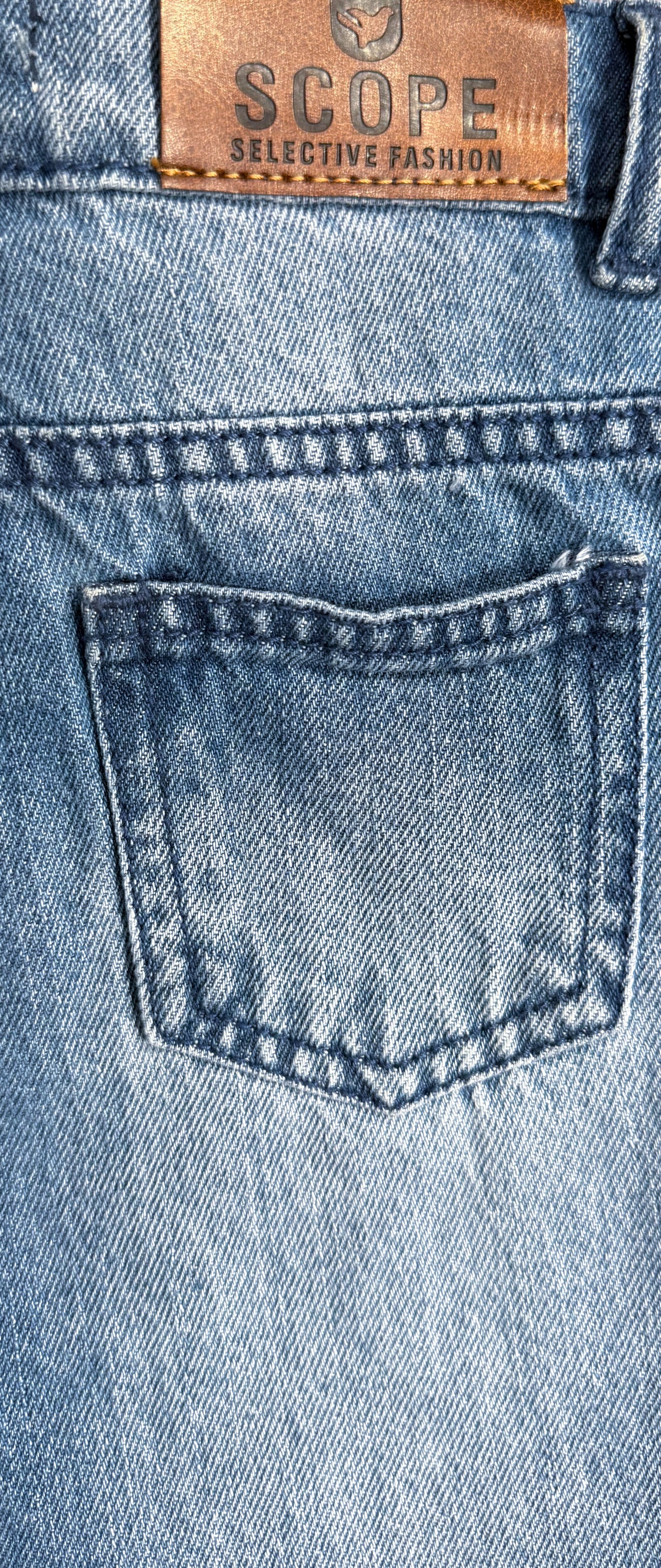 Light Blue Front Stitch Baggy Pants