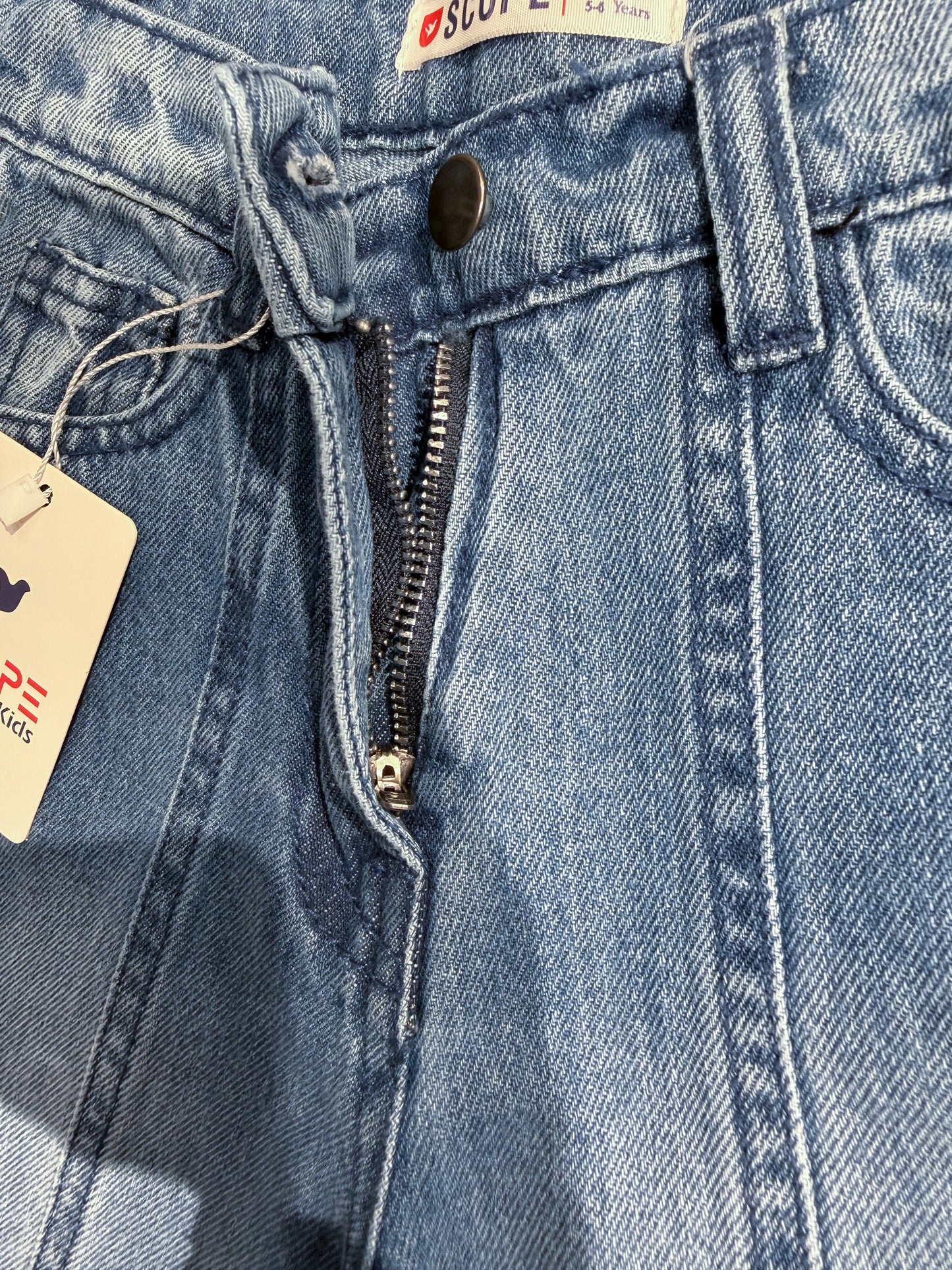 Light Blue Front Stitch Baggy Pants