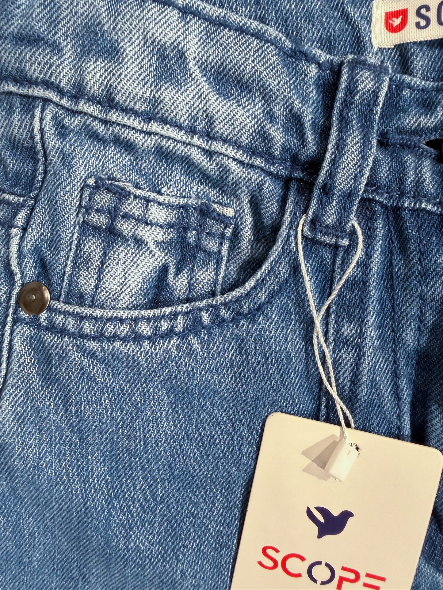 Light Blue Front Stitch Baggy Pants