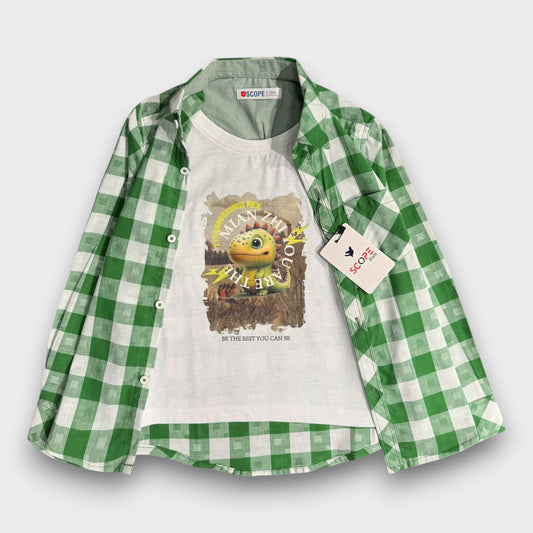 T-Rex Checkered Double Shirt