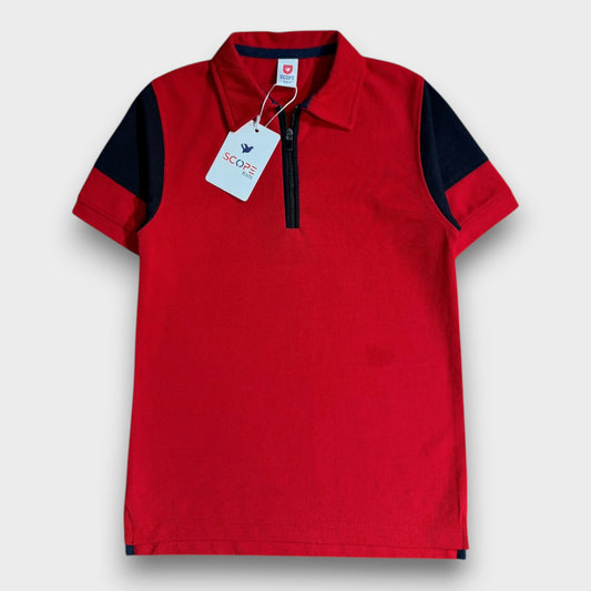 Premium Red Zipper Polo