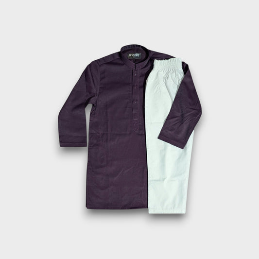 Majestic Night Kurta With White Trouser