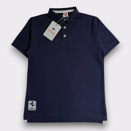 Navy Blue Patch Polo