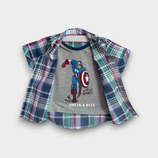 Captain America Jazzy Flannel Shirt