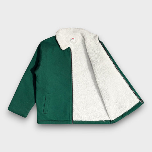 Green Fleece with Fur Jacket