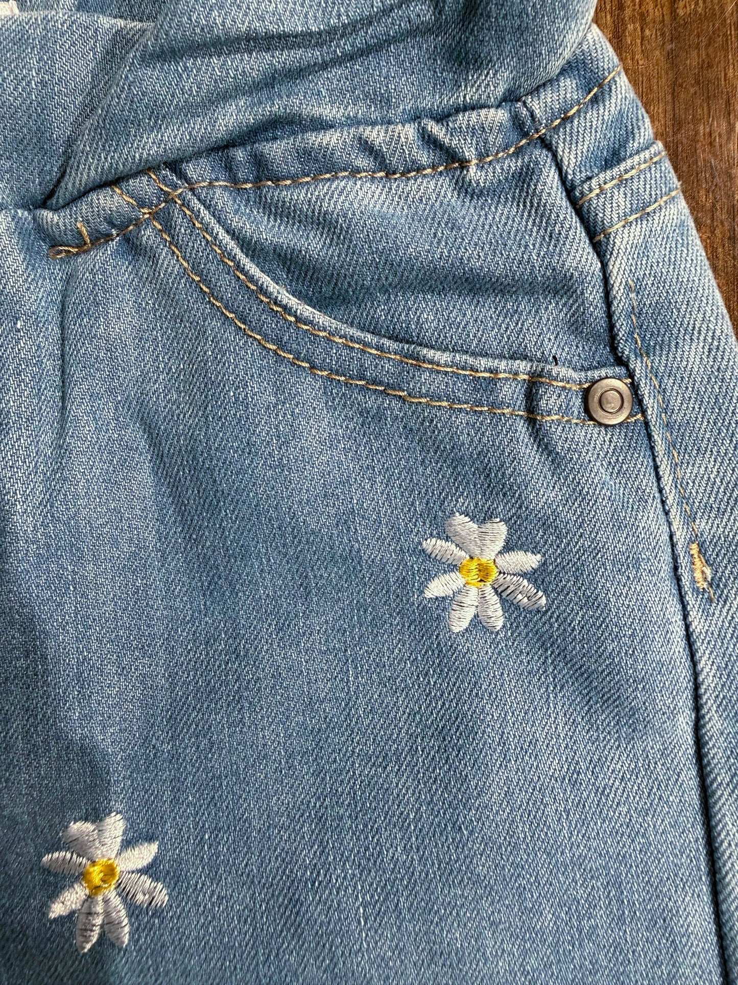 Flower Embroidered Baggy Pants