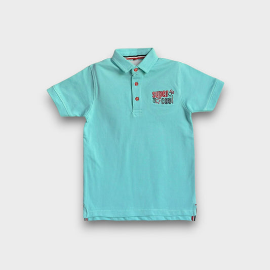 Super Cool Aqua Polo T-Shirt