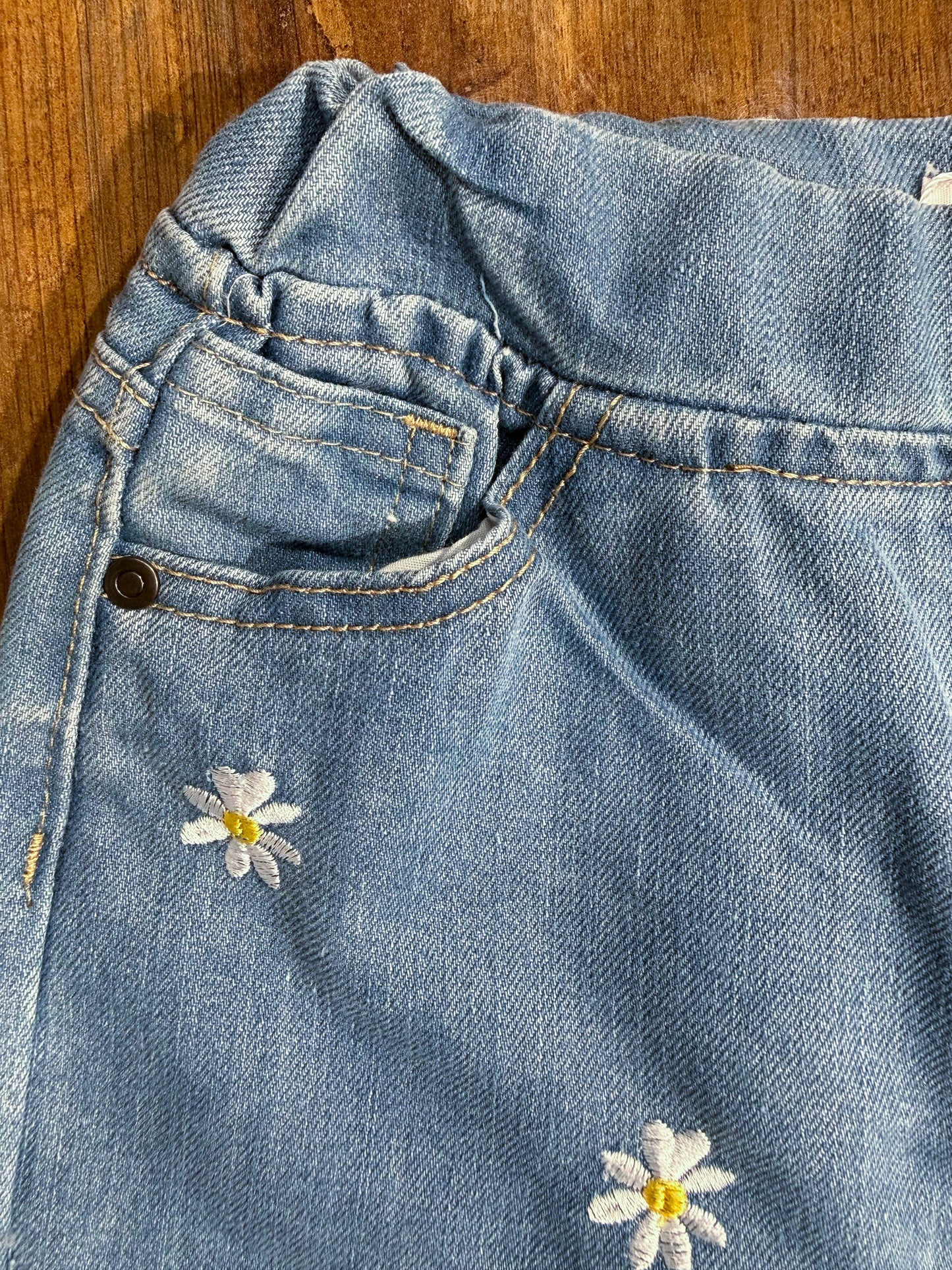 Flower Embroidered Baggy Pants