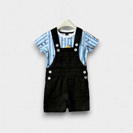 Timeless Black Dungarees Shorts
