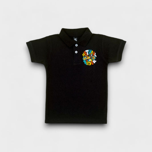 Natural Born Rider Black Polo T-Shirt